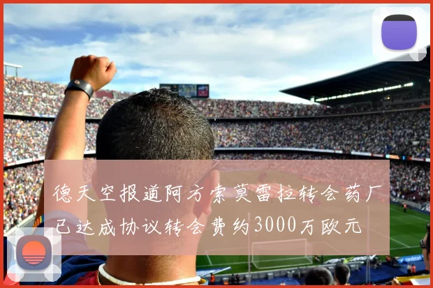 德天空报道阿方索莫雷拉转会药厂已达成协议转会费约3000万欧元